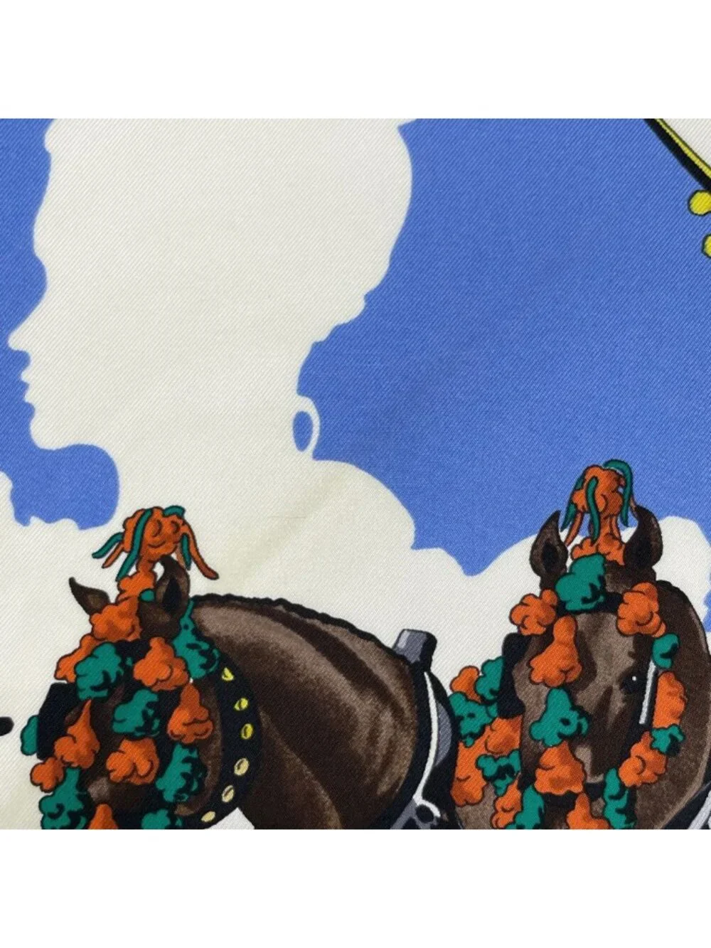 Hermes Carre 90 Feria de Sevilla Scarf Seville Holiday Silk Green Blue Multicolo